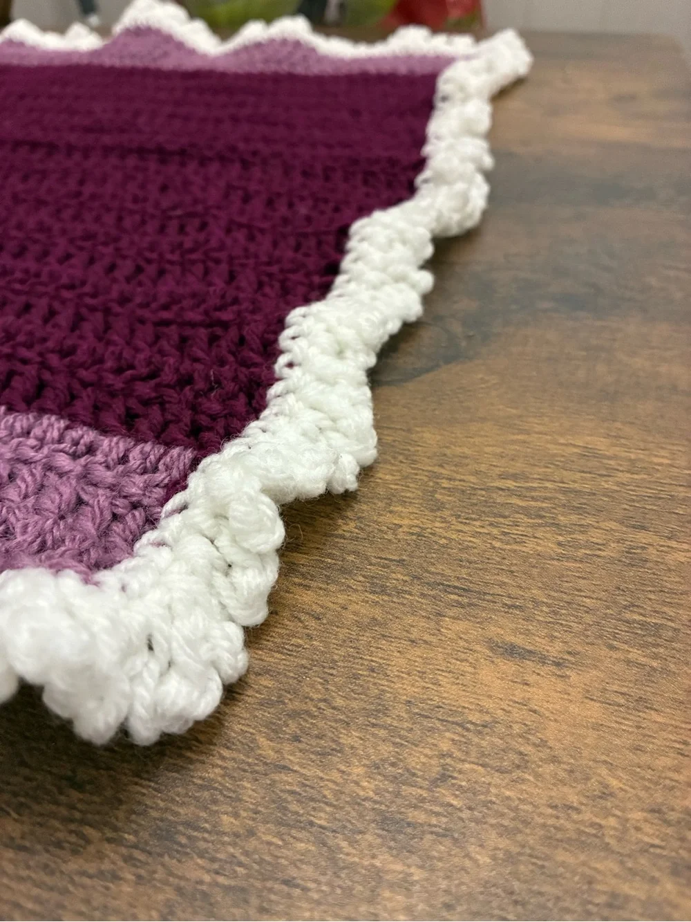 Handmade Crochet Purple Baby/ Doll Blanket
